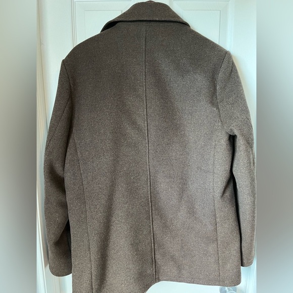 Mens Kennth Cole Reaction Double Breast Dress Peacoat Chocolate Brown EUC - Picture 11 of 15